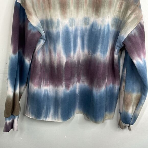 Boho Tie Dye Long Sleeve Sweatshirt size Medium with raw hem - Picture 8 of 11